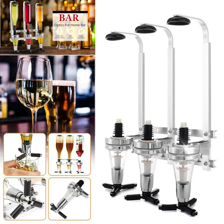 3head Wall Mounted Optics Dispenser for Spirits, Bar Butler Bottle Stand Drink Stand Lazada