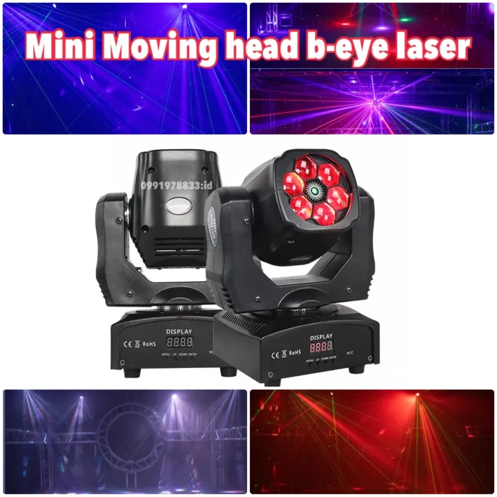 ไฟดิสโก้เทค มูวิ่งเฮท เลเซอร์ Mini Moving Head Led Laser B-eye | Lazada ...