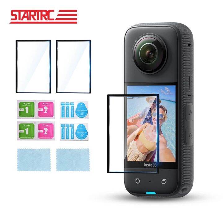 startrc-insta360-x3-tempered-glass-film-2-sets-for-insta360-x3-camera-screen-protective-films-transparent-hd-pvc-scratch-resistant-protector-film