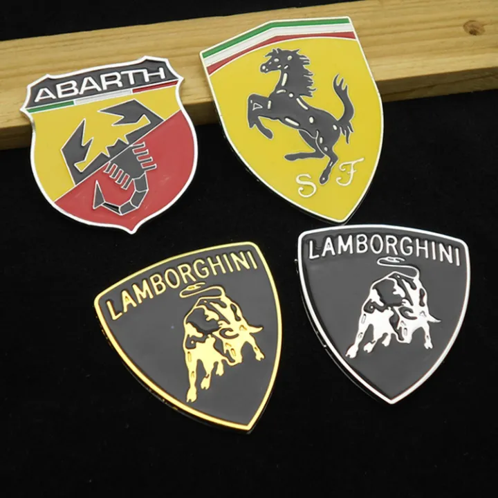 Car Modification Labeling Ferrari Car Logo Lamborghini Car Sticker Bandar  Metal Car Logo 3D Three-Dimensional Stickers | Lazada PH