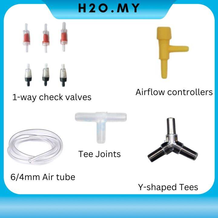 Aquarium Air pump Accessories tubing one way check valves T joints Y