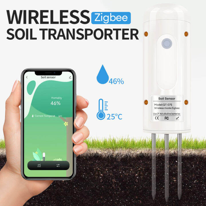 Tuya Zigbee Wireless Soil Moisture Meter Bluetooth Temperature Humidity