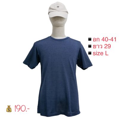 Uniqlo เสื้อแขนสั้น คอกลม รุ่น dry-ex , anti-bac ผ้ากีฬา นิ่มๆ ใส่สบาย ระบายอากาศได้ดี (สีกรมท่า)