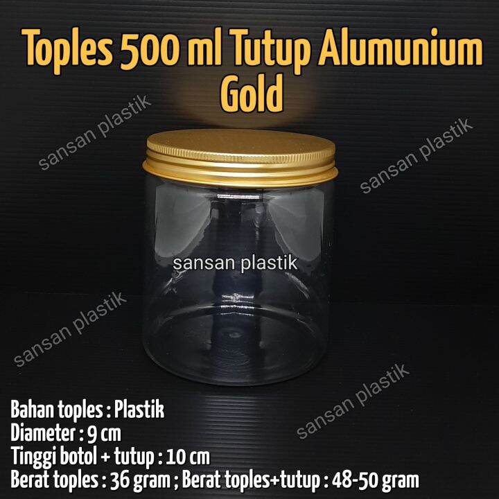 Toples Ml Tabung Tutup Alumunium Gold Toples Plastik Tabung