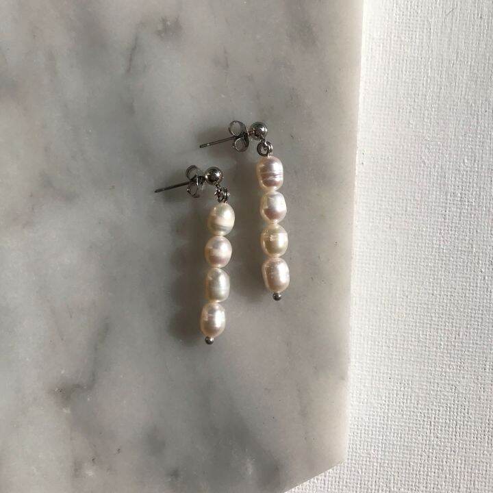 Astrid Stacked Pearl Earrings Lazada PH