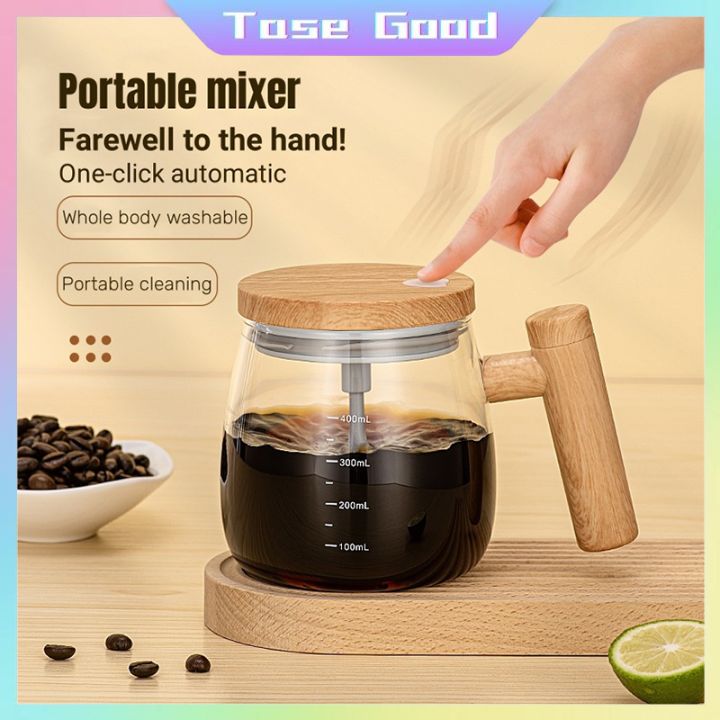 400ml Self Stirring Coffee Mug with Handle Electric Stirring Cup 7000rpm High  Speed Glass Self Mixing Mug Portable Waterproof Automatic Mixing Cup for  Home Office Coffee Milk Protein Powder 