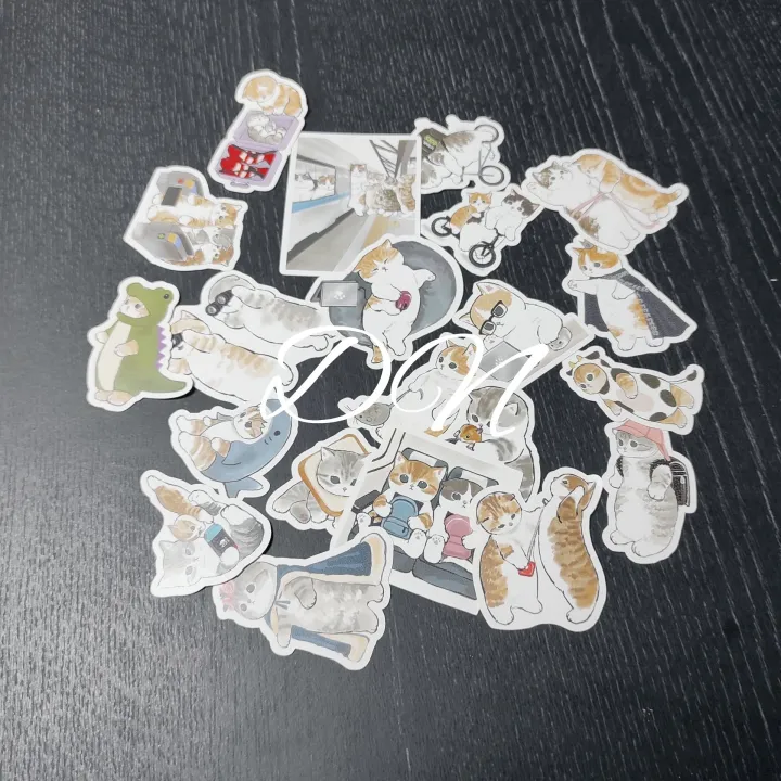 isi 21 pcs stiker kucing cute imut sticker kertas kucing cat cute imut