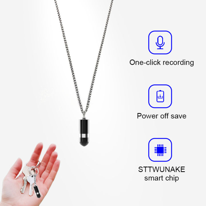 STTWUNAKE Mini Voice Recorder Necklace Voice Recorder digital recording ...