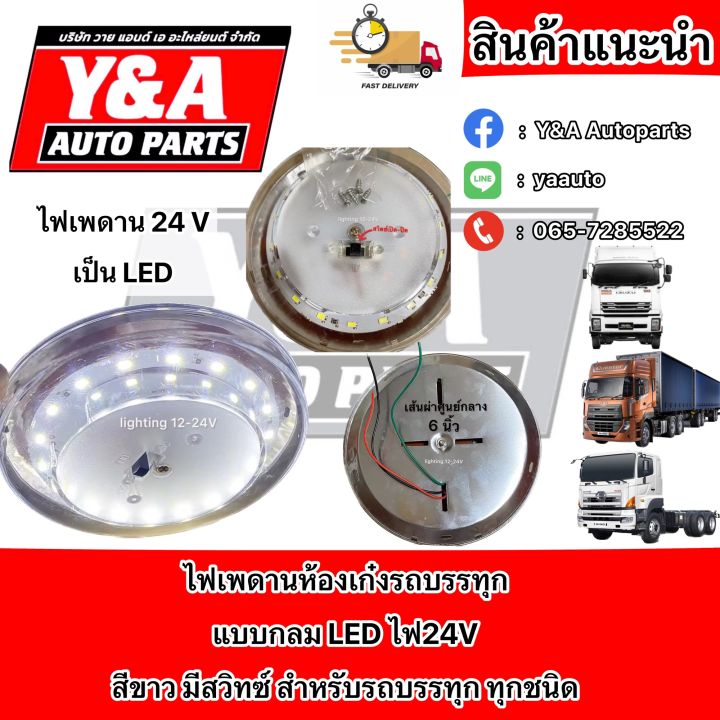 ไฟเพดาน-led-24v-อุปกรณ์ภายในรถ-ไฟห้องเก๋งรถบรรทุก-แบบกลม