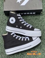 รองเท้าผ้าใบผู้หญิงหุ้มข้อสีขาวสีดำรองเท้าผ้าใบ All Star งานป้ายตรงปกแท้ 100%