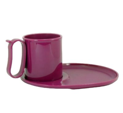 Tupperware แก้วและถาดรอง สีม่วง