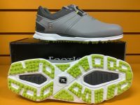 รองเท้ากอล์ฟ กันน้ำ MEN Golf Shoe Footjoy Pro SL #53075 Extra wide Gray/Charcoal/Lime LASER+LACED SPIKELESS