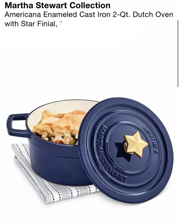Martha Stewart Collection 2-Qt. Enameled Cast Iron Dutch Oven with