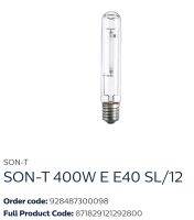 PHILIPS High Pressure Sodium SON-T E40 /400W (ฟิลิปส์ หลอดโซเดียมความดันสูง เอสโอเอ็น-ที อี40/ 400วัตต์)