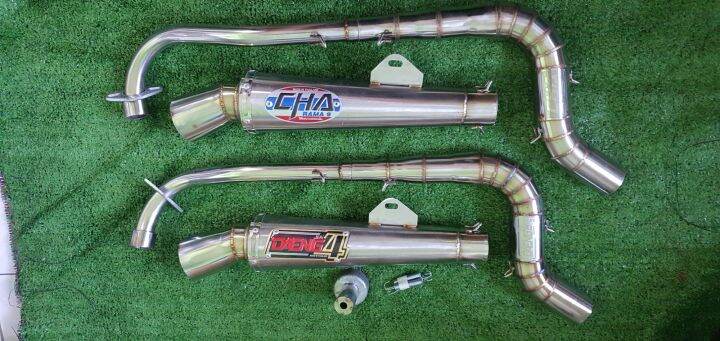 Xrm 110, Wave 100 , Smash 110/115 - 44mm Muffler set Long tip Himount ...