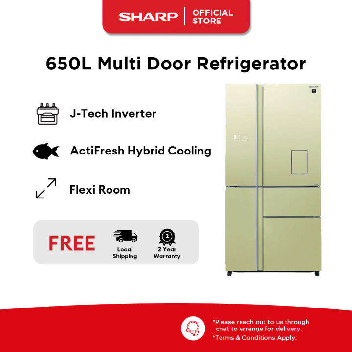 SHARP 650L 5 Doors Inverter Refrigerator SJFX660WCG with Auto Ice Maker Lazada Singapore