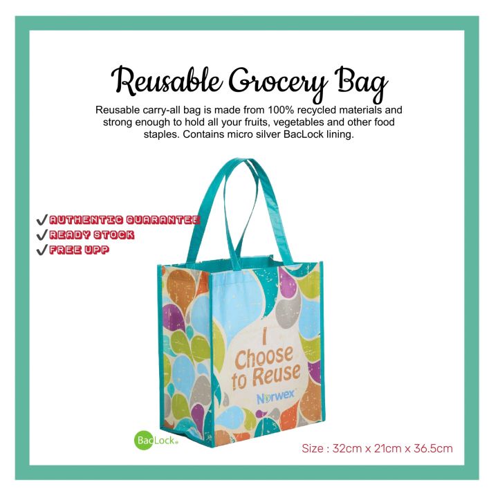 Norwex Reuseable Grocery Bag with BacLock