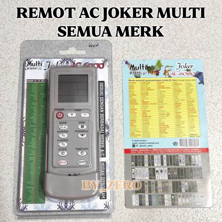 REMOT AC JOKER MULTI / REMOTE UNIVERSAL SEMUA MERK DAN TIPE Lazada