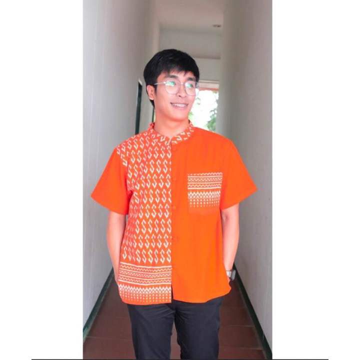 เสื้อพื้นเมืองผู้ชาย-แต่งลายขอ