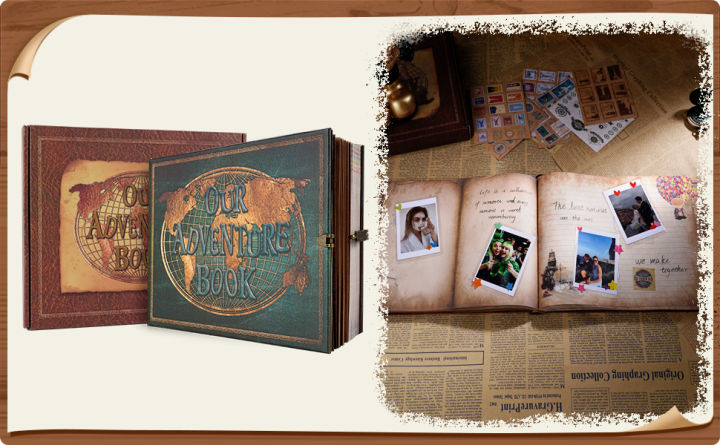 Our Adventure Book DIY Handmade Photo Album Scrapbook Creative Vintage  Kraft Album Travel Anniversary Memory Christmas