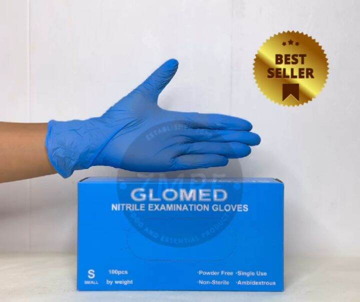 Glomed Nitrile Disposable Examination Gloves XS/S/M/L/XL Lazada PH