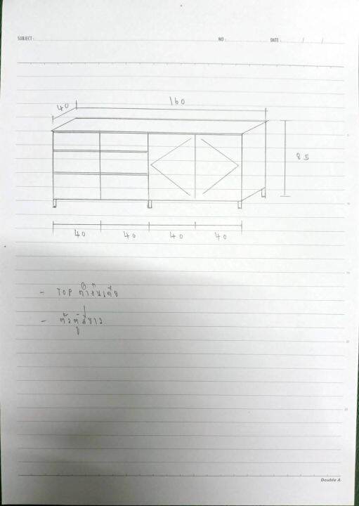 เค้าเตอร์ครัวไม้-mdf-ท๊อปหินแกรนิต-ขนาด60x160x85cm-ประกอบสำเร็จจากโรงงาน-ส่งฟรีกรุงเทพปริมณฑล