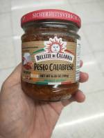 Delizie Calabrian Pesto 180g. ซอสมะเขือเทศแห้งผสมน้ำมันมะกอก หอมใหญ่ และชีสปรุงรส สำหรับราดอาหาร 180g.