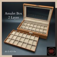 JEWELRY &amp; AMULET BOX กล่องใส่ทองคำ/ใส่พระ 2 ชั้น 42 ช่อง