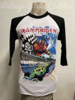 เสื้อวง แขนสามส่วน ironmaiden สไตล์วินเทจ