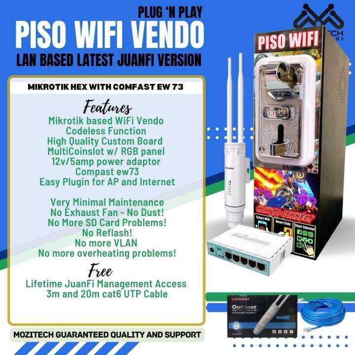 Piso Wifi Mikrotik Based Vendo (hexgr3 + comfast ew73) Lazada PH