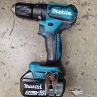 MAKITA  DHP483RFE สว่านกระแทกไร้สาย 18V*3.0A /BL สว่านที่ทรงพลัง แรงกระแทกที่ไร้เทียมทาน เป็นมอเตอร์ไร้แปรงถ่าน พร้อมแบตเตอรี่และแท่นชาร์ท