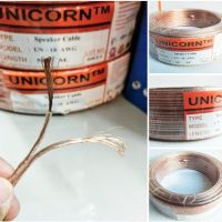 สายลำโพง UNICORN ใช้ต่อลำโพงเสียงกลางและเสียงแหลม  เบอร์ UN-18 AWG  ( 1ม้วน/ยาว 50 เมตร )