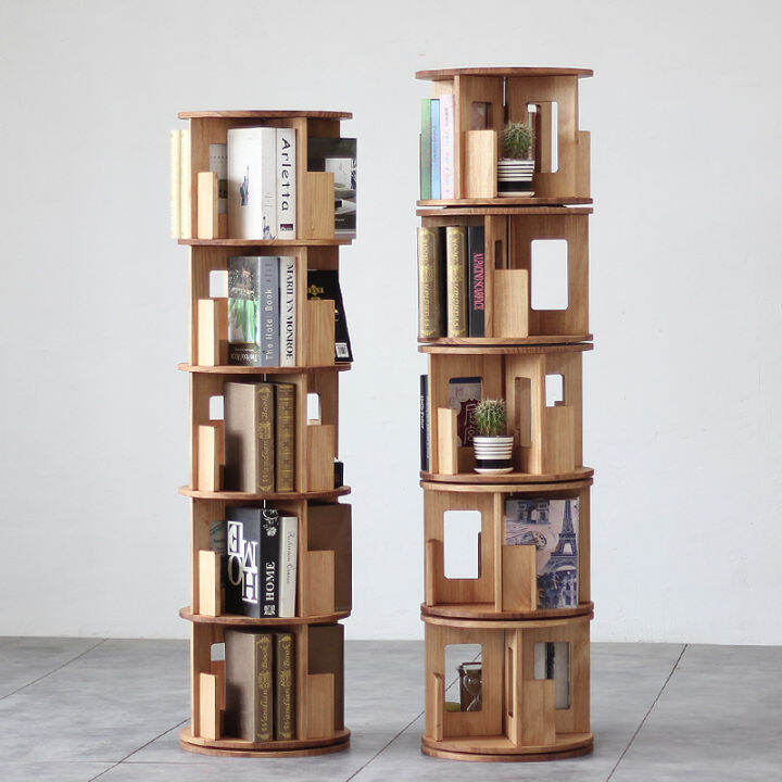 Environmental-Friendly Solid Wood Rotate Bookshelf Children Student ...