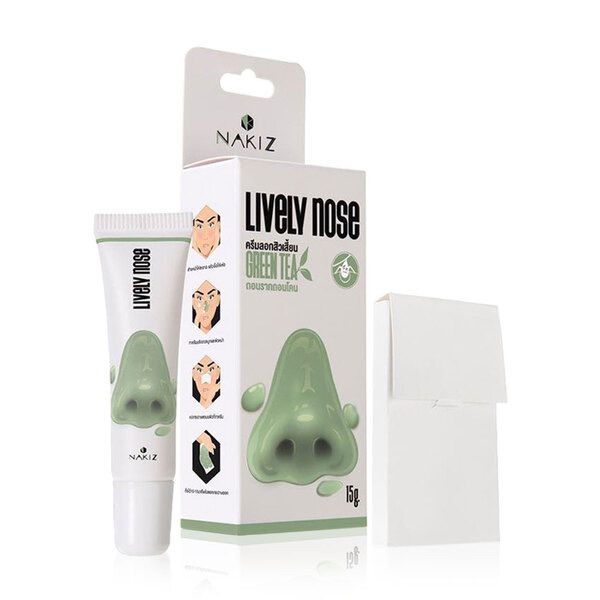 nakiz-lively-nose-ครีมลอกสิวเสี้ยน-ลอกสิวหัวดำ-สิวอุดตัน-ลอกได้ทั้งหน้า-ขนาด-15-กรัม