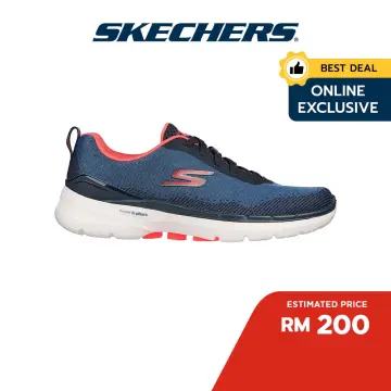 Skechers Women GOwalk 6 High Energy Shoes - 124619-BKHP Air-Cooled Goga Mat  Dual-Density, Hyper Pillar Technology, Machine Washable, Ortholite, Ultra  Go, Vegan Kasut Sneaker Perempuan