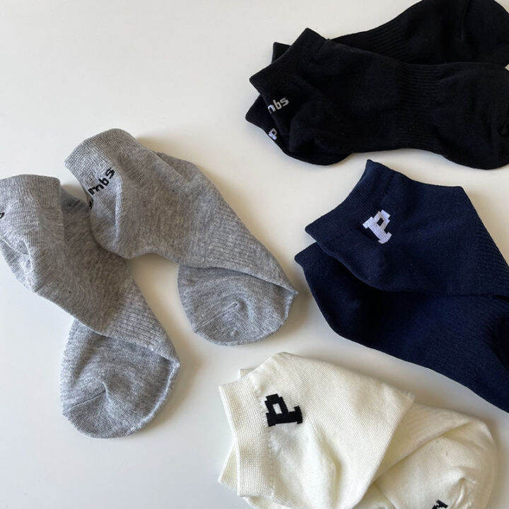 Korean Minimalism Couple Ankle Socks Trendy Alphabet High Street Lazada