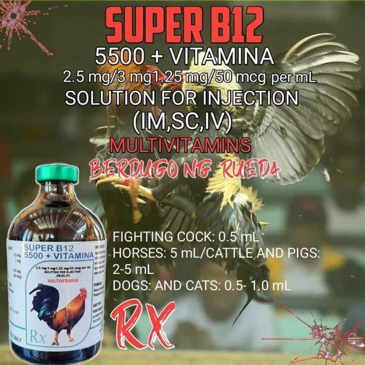 B12 5500 For Sale B12 B15 5500 100 ML Supplement For Speed Recovery,  Oxygen, Muscle Mass - Anti-Anemia Poultry Use B12 500 MCG
