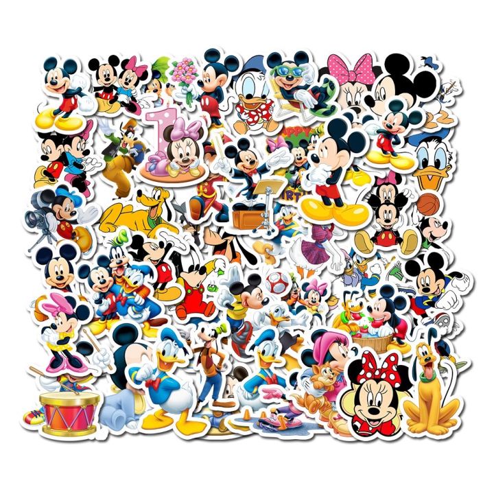 sticker-สติ๊กเกอร์-mickey-mouse-342-มิกกี้-เมาส์-50-ชิ้น-มิกกี้เมาส์-มิค-กี้-เม้า-มินนี่-mickeymouse-ตุ๊กตา-มิกกี้เมา