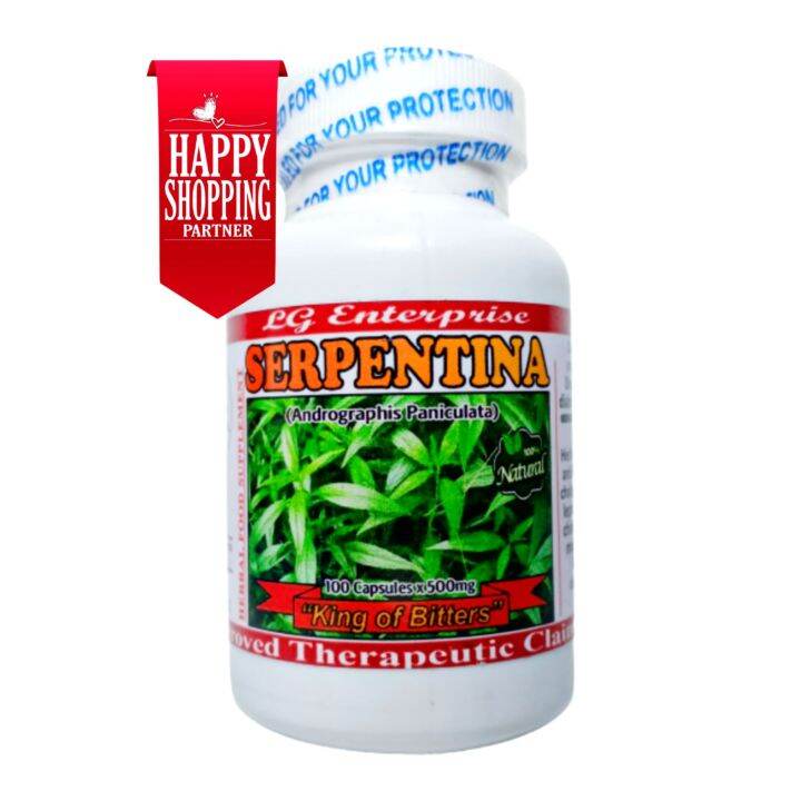 Serpentina Capsules King of Bitters Herbal Food Supplement 100 Capsules