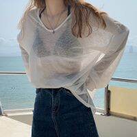 พร้อมส่ง?เสื้อแขนยาวทรง Oversize คลุมชุดว่ายน้ำ/คลุมบิกินี่? (Ov)