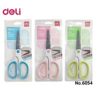 Deli กรรไกรเทฟล่อน กรรไกรอเนกประสงค์ Scissors No.6054 ขนาด 6 4/5 นิ้ว (175mm.) คละสี