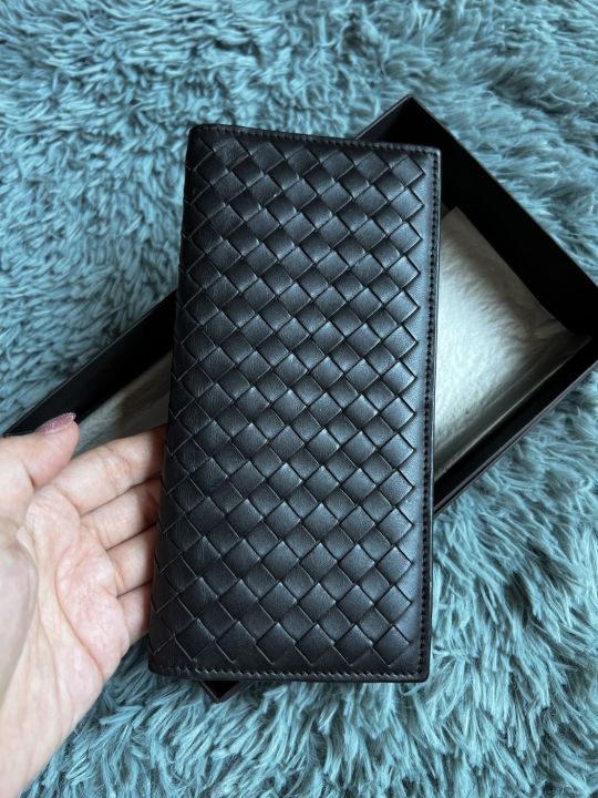 bottega-veneta-long-wallet-สภาพ-9-5-10-มีกล่อง-สีน้ำตาลเข้ม