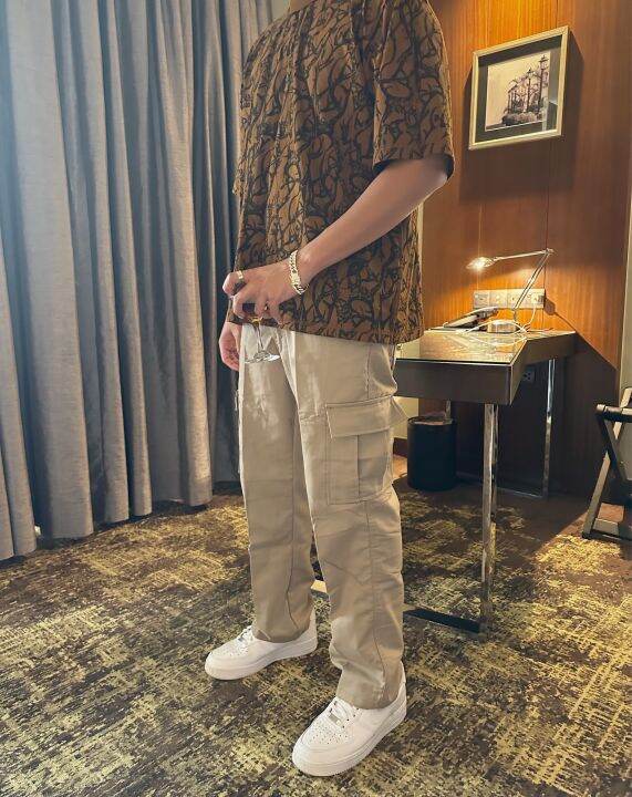 Cargo Pants Straight Fit Light Bone Cream Lazada PH
