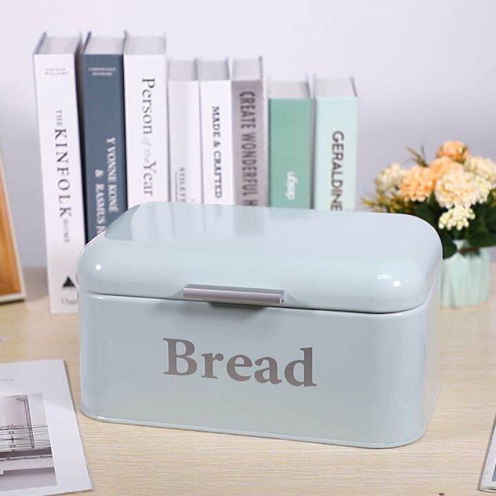 Vintage Bread Box Cupboard Iron Snack Box Desktop Finishing DustProof