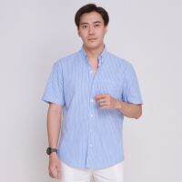 Manfair Shirt - The Stripe เสื้อเชิ้ตแขนสั้นผ้า Cotton Oxford 100% (MF033)