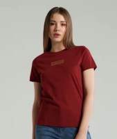 MC Jeans เสื้อยืดผู้หญิง สีแดงสีสวย เนื้อผ้านุ่มใส่สบาย ของแท้100% ราคาป้าย 795 บาท