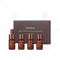 ของแท้ 100% มั่นใจได้ค่ะ Innisfree Black Tea Youth Enhancing Ampoule Recovery Kit 12 ml.  ( 1 Set มี 4 ขวด ขวดละ 3 ml )