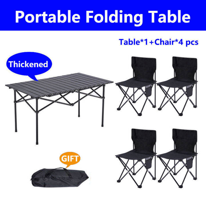 Outdoor Portable Folding Table And Chair Set Camping Table Aluminum