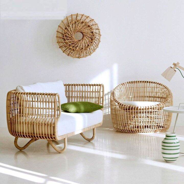 Outdoor Indonesian Rattan Furniture Bird's Nest Indonesian Real Rattan