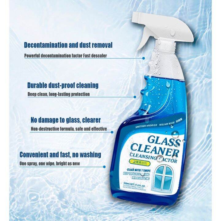 Pink Stuff Glass Cleaner Spray 500ml For Remove Water Marks From